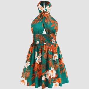 Cider Floral Halter Dress